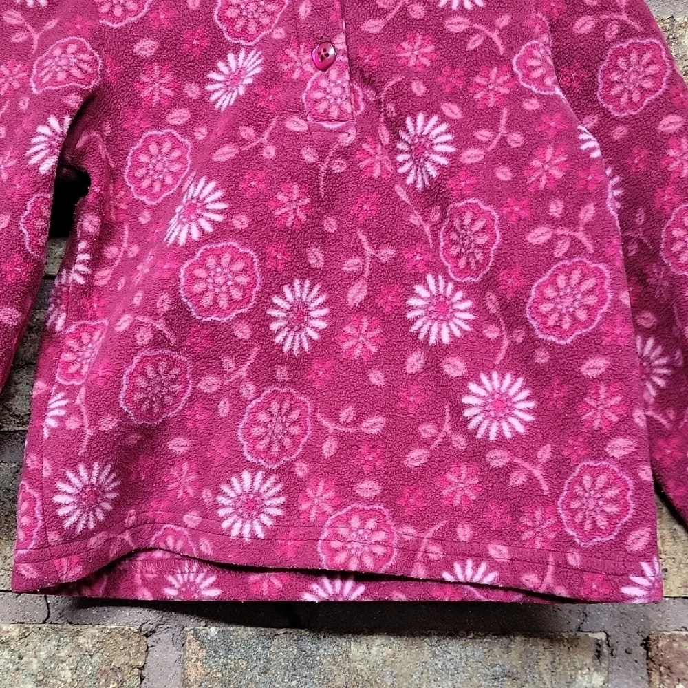 Carter's Maroon Floral Pullover Hoodie Size 24 Months